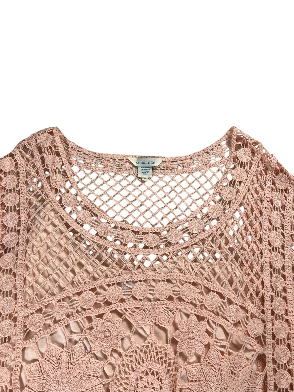 Sundance Crochet Lace Pullover Oversized Top Size XL - Picture 6 of 16